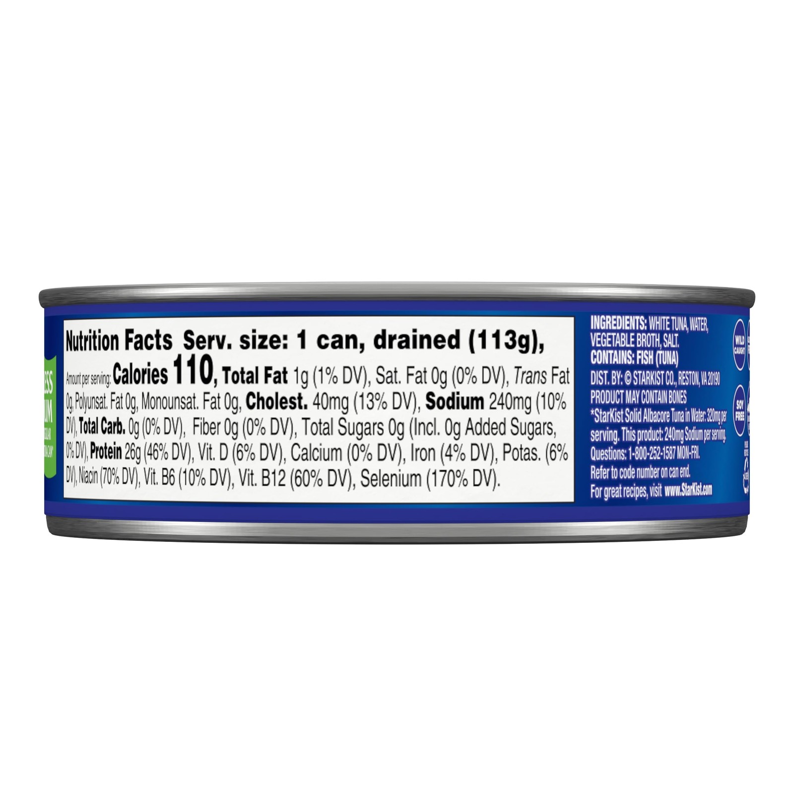StarKist Solid White Albacore in Water 25% Less Sodium, 5 oz 24 Pack Canned T…