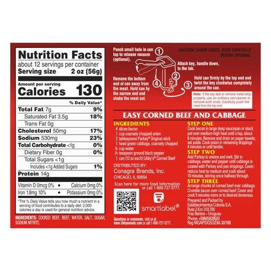 (2 pack) Libby’s Corned Beef, 12 oz Can…