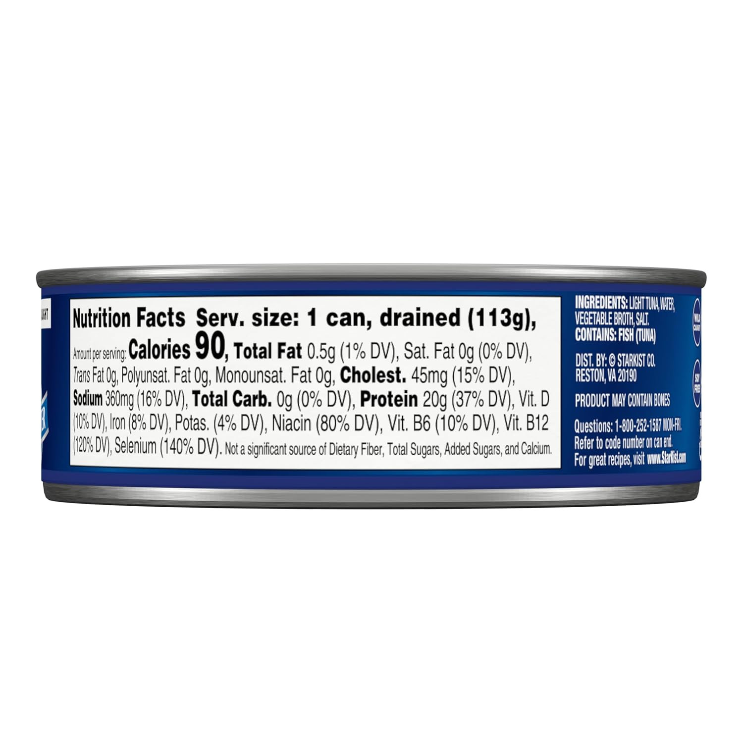 Chunk Light Tuna in Water, 5 Oz (48 Pack) Canned Tuna Fish, Wild Caught, Gluten