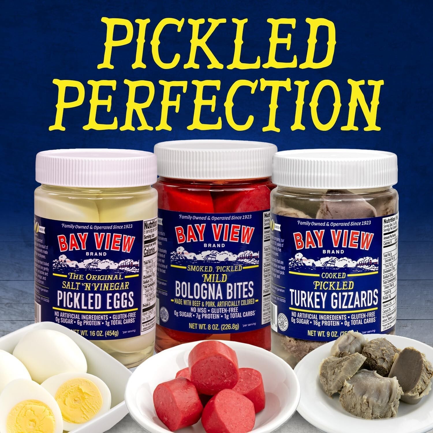 Bay View Smoked Pickled Polish Sausage – Gluten Free, No MSG, 32oz Jar-=