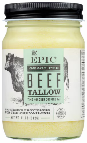 EPIC Grass Fed Beef Tallow – rendered food grade – 11 oz