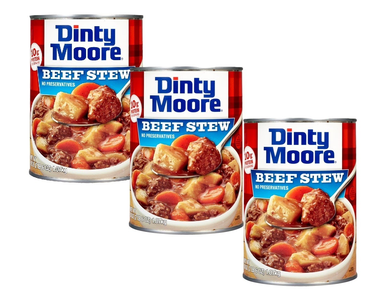 DINTY MOORE Beef Stew, Shelf-Stable, Steel Can 38 oz Pack of 3