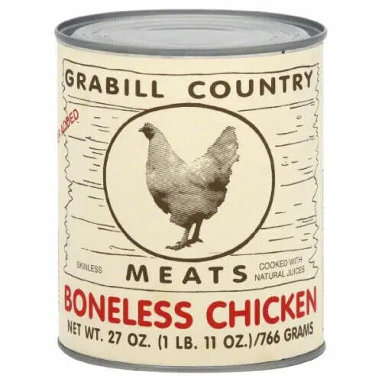 3 Pack Grabill Country Meat Boneless Chicken Cooked in Natural Juices 27 oz Can