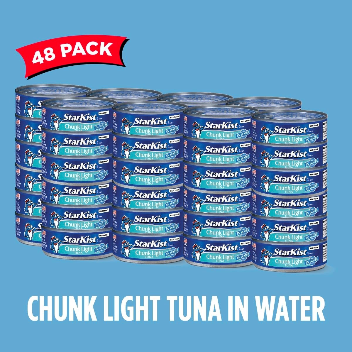StarKist Chunk Light Tuna in Water, 5 oz, 48 Pack, Wild Caught