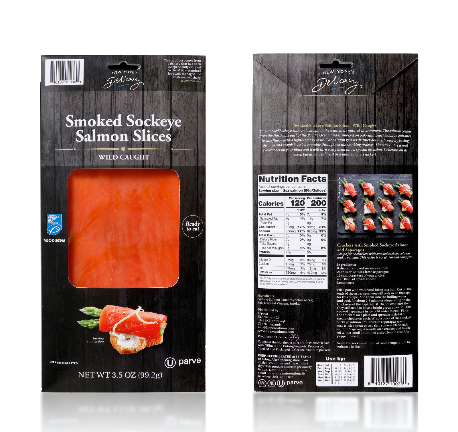 Smoked Salmon Sockeye – Naturally Wild Caught in the Pacific Ocean, Pre-Sliced