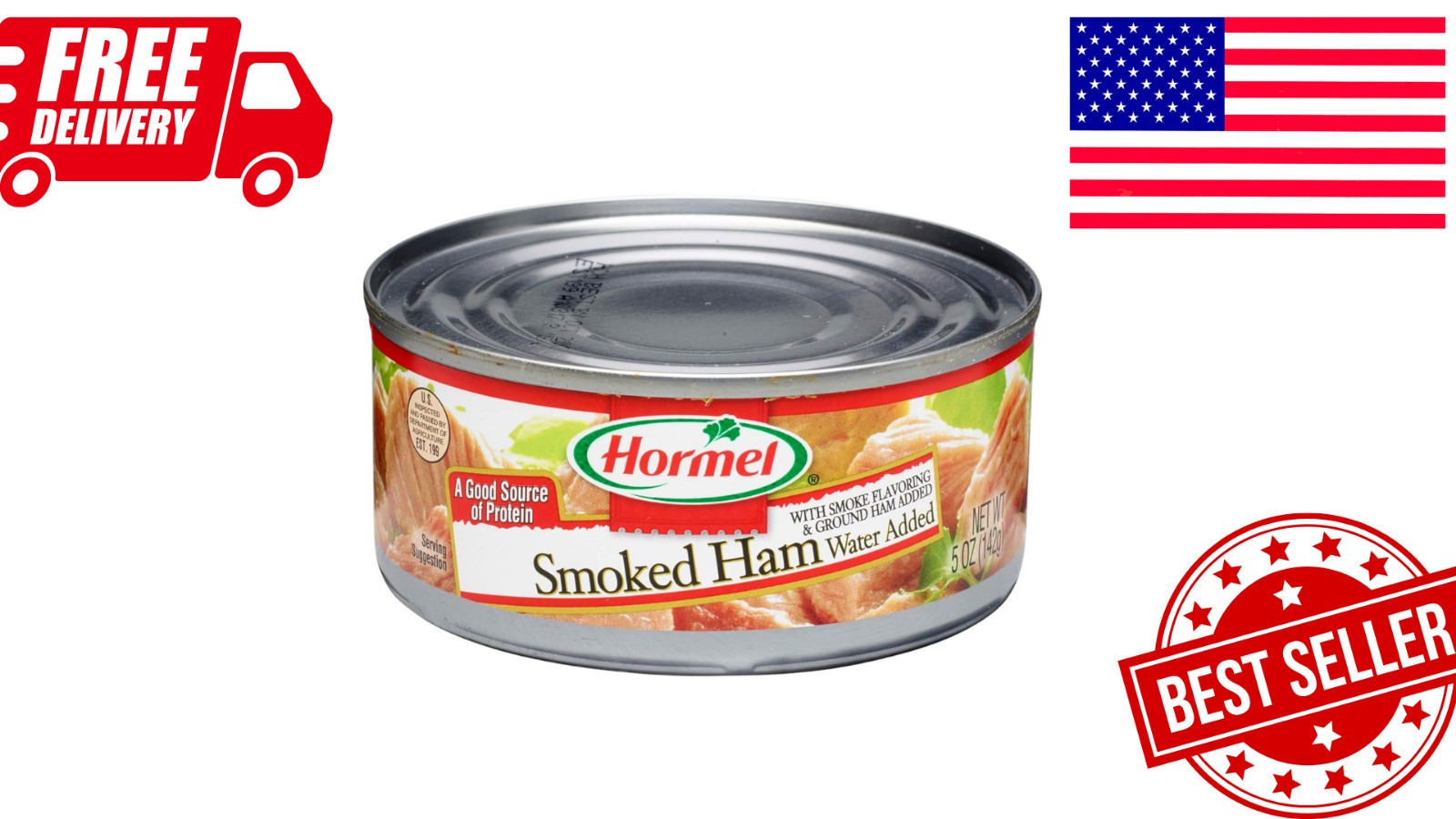 HORMEL Canned Ham, Smoked, 5 Ounce (Pack of 12)
