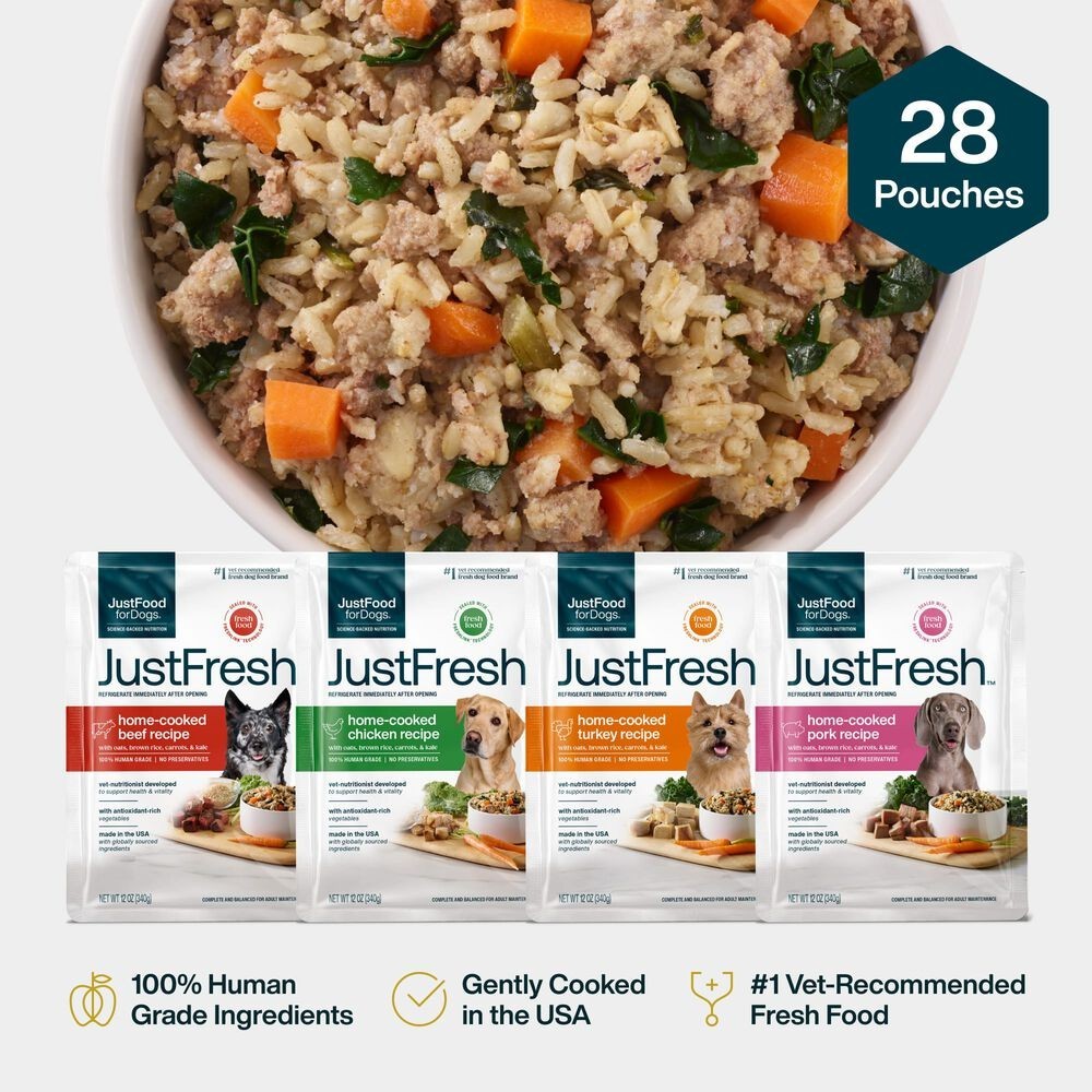 JustFresh Home – Cooked Variety Pack – Beef, Chicken, Pork, Turkey (28 Pack)