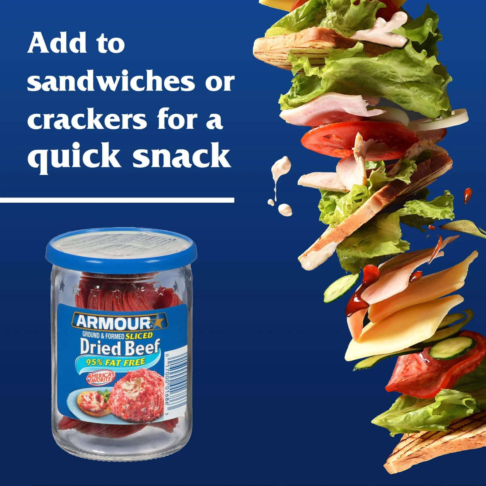 Armour Star Chipped Dried Ground Beef 95% Fat-Free Gluten Free [2 Pack] FASTSHIP