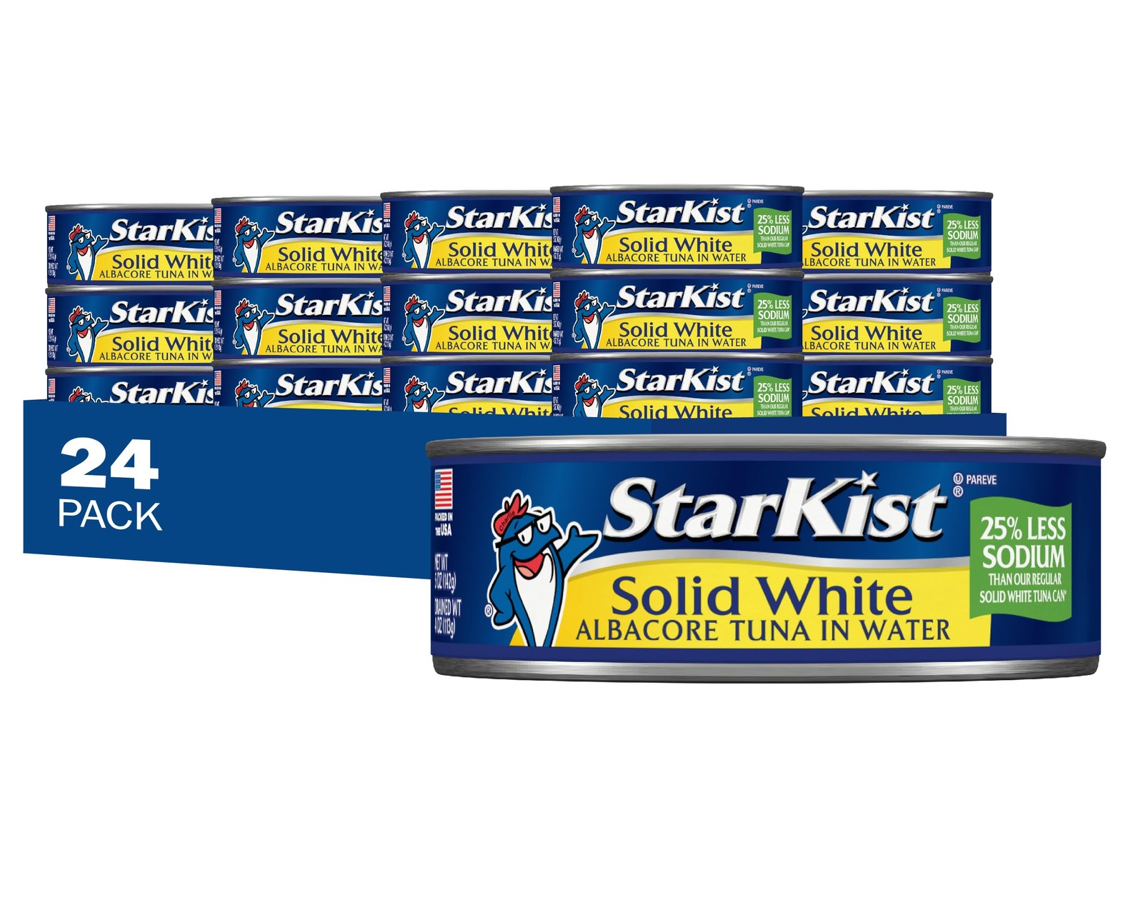 StarKist Solid White Albacore in Water 25% Less Sodium, 5 oz 24 Pack Canned T…