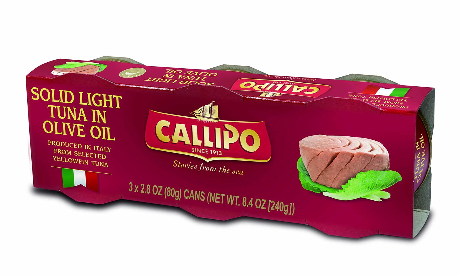 Italian Canned Tuna in Olive Oil Callipo 2.8 Oz Pack of 9