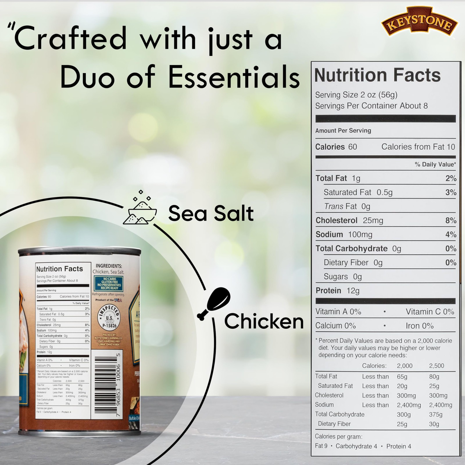 Keystone All Natural Canned Chicken 14.5 Oz Fully Cooked | No Water Added | R…