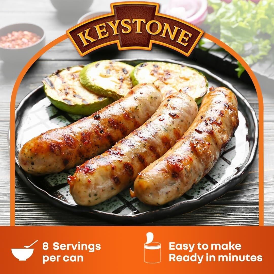 (Pack of 1 Each) Keystone Ground Beef & Pork 28 Oz All Natural, Fully Cooked