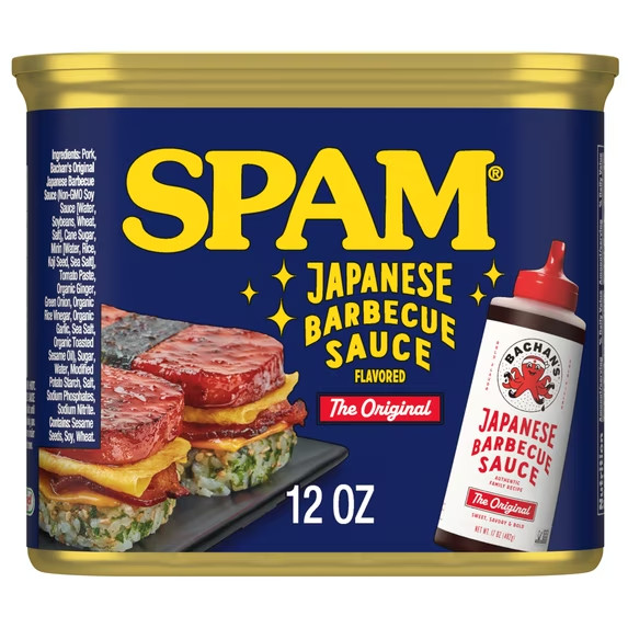 6 Pack SPAM BACHAN’S Japanese BBQ Sauce Flavored, 12 oz Can