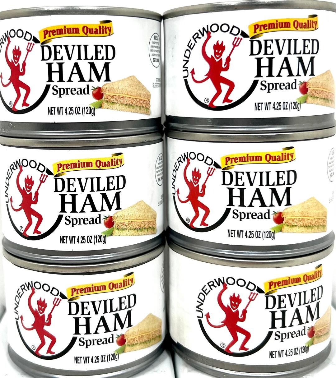 Underwood Premium Quality Deviled Ham Spread 4.25 oz ( Pack of 6 )~Exp 131/2027