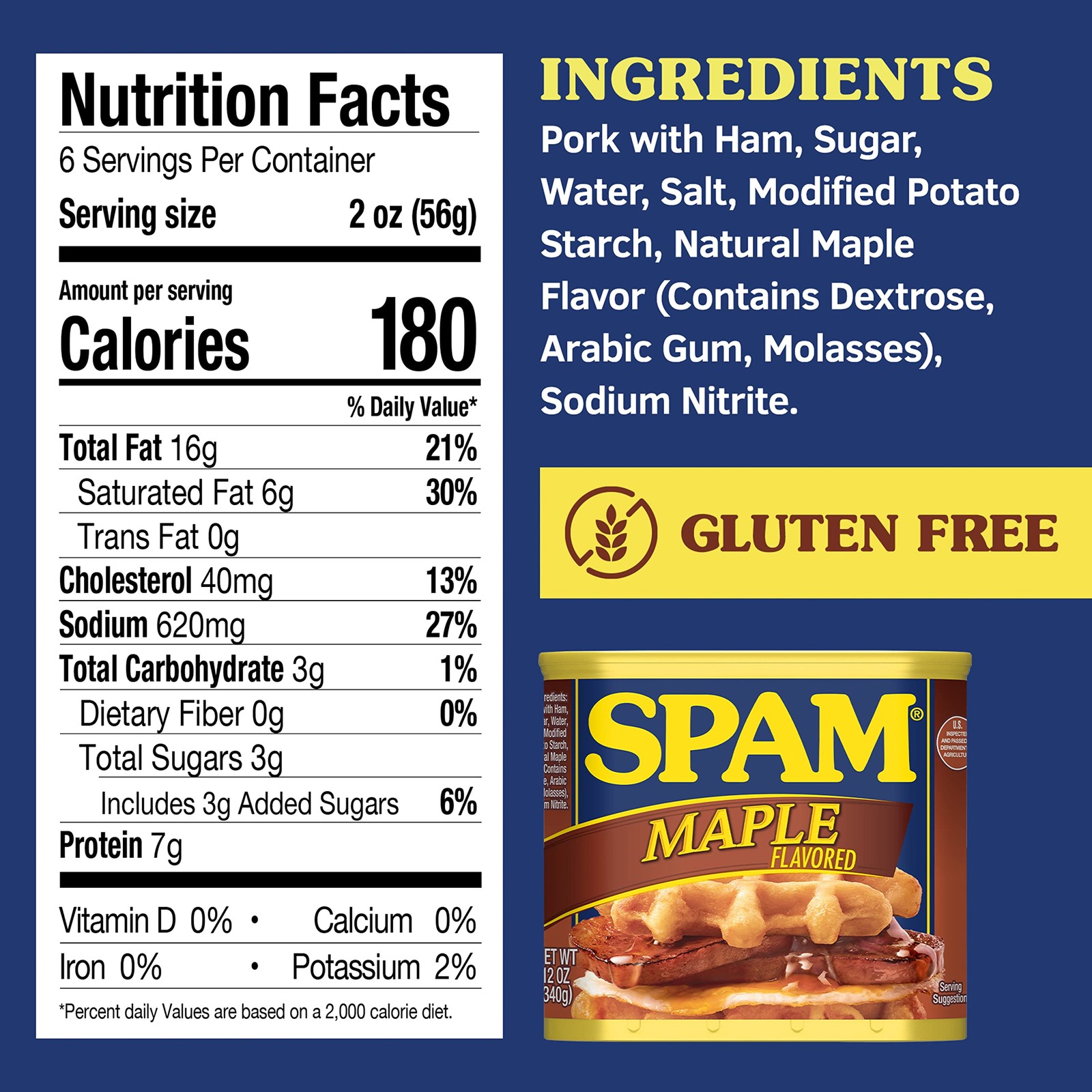 SPAM Maple, 12 oz. can (Pack of 5) 12 Ounce