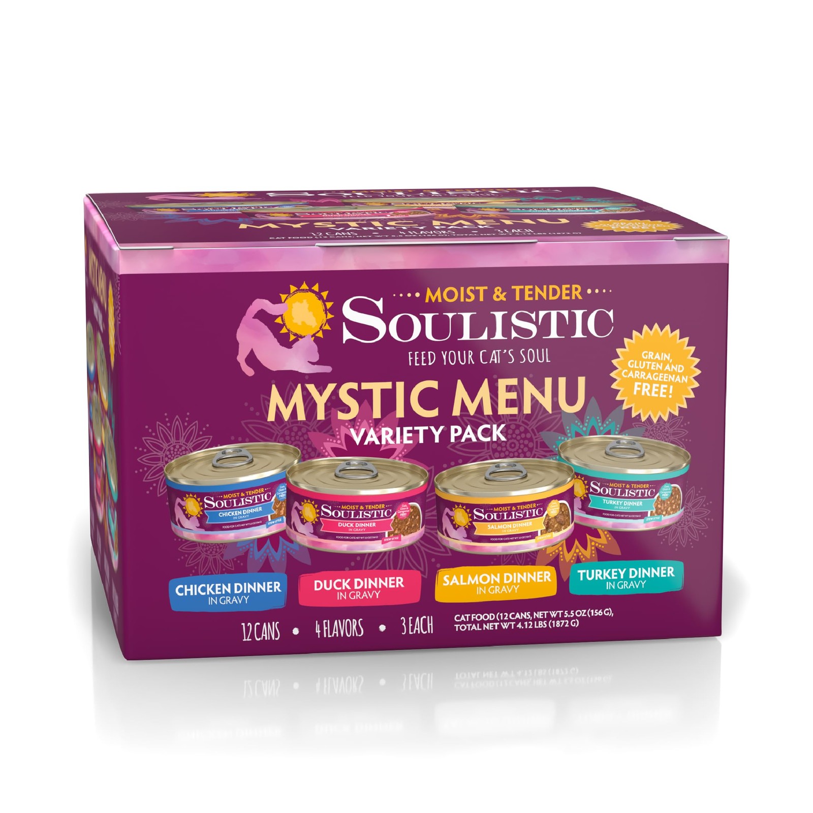 Soulistic Moist and Tender, Mystic Menu Variety Pack, 5.5oz Can, Pack of 12