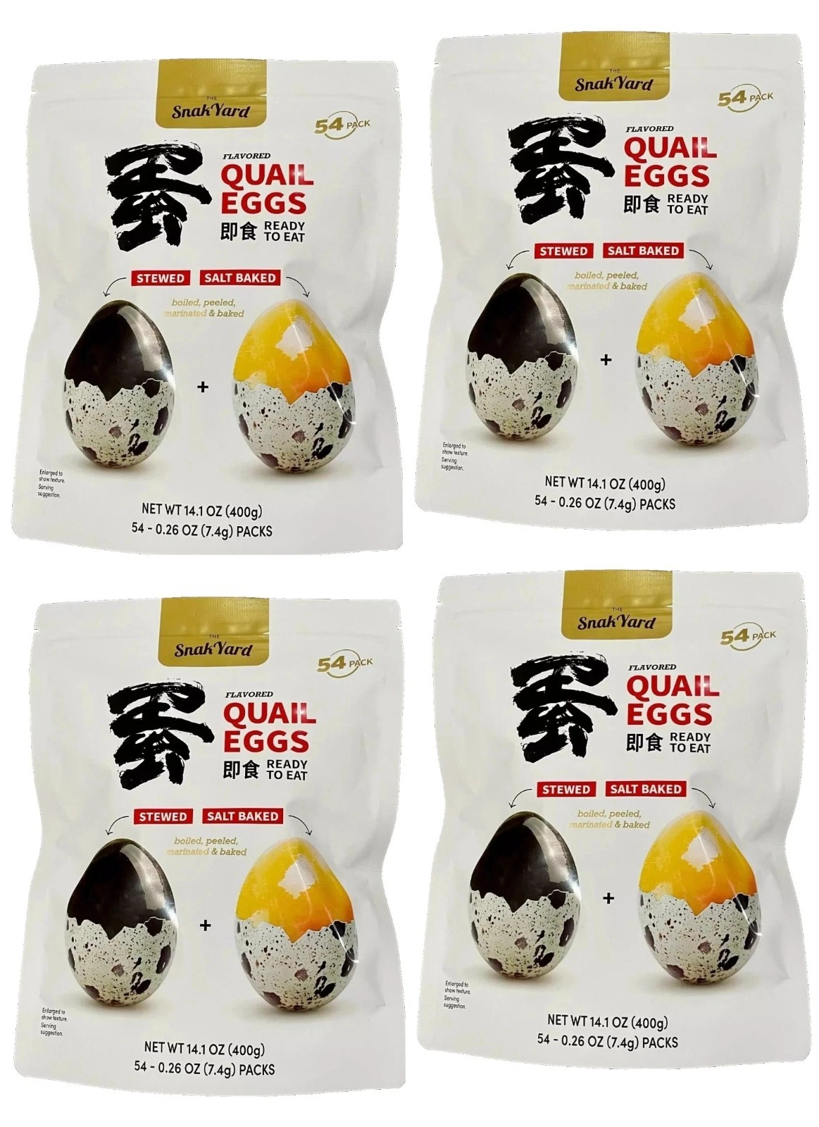 4 BAGS The Snak Yard Flavored Quail Eggs 54 – 0.26oz packs