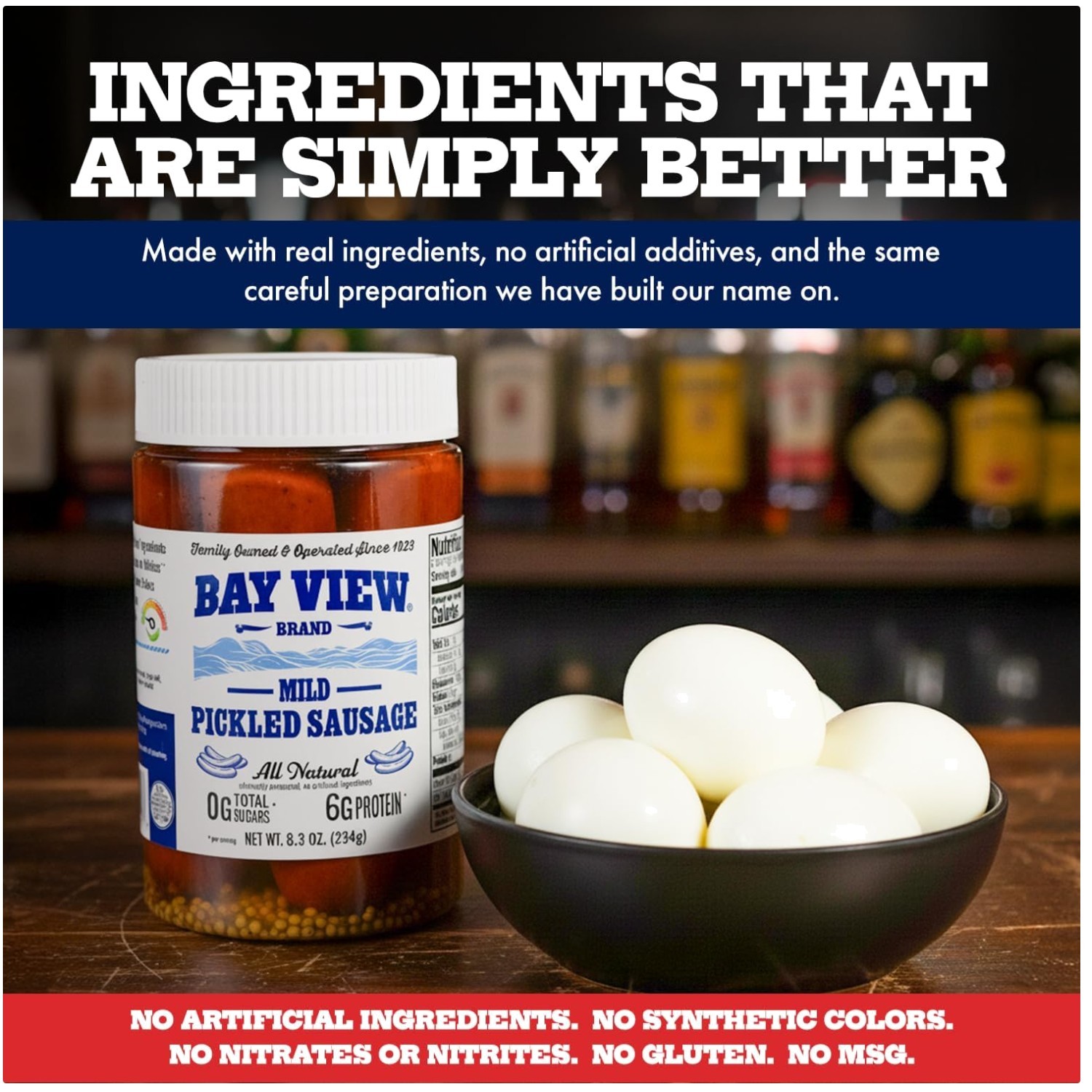Mild Pickled Sausage, Nitrate-Free, Gluten Free 32oz