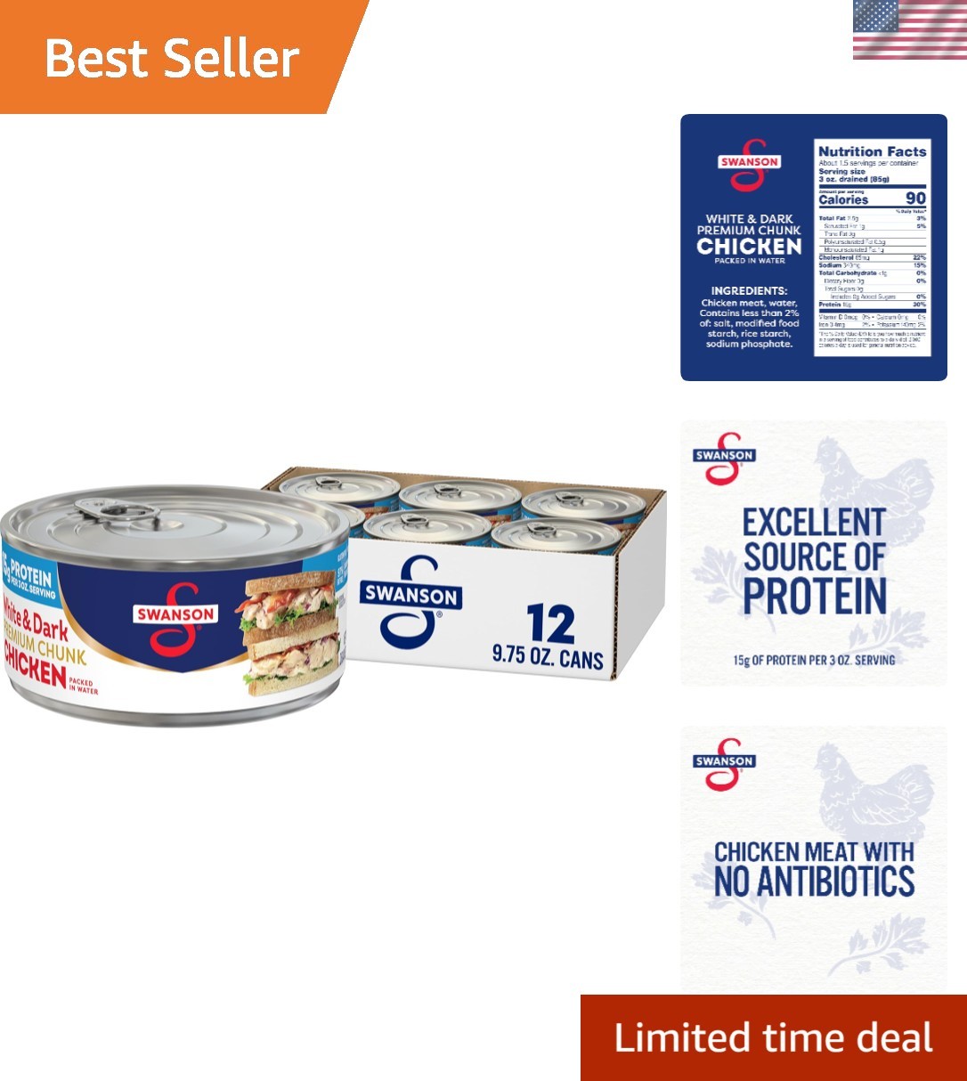 Versatile Ready-to-Eat Chunk Chicken Breast Cans – Perfect for Quick Meals