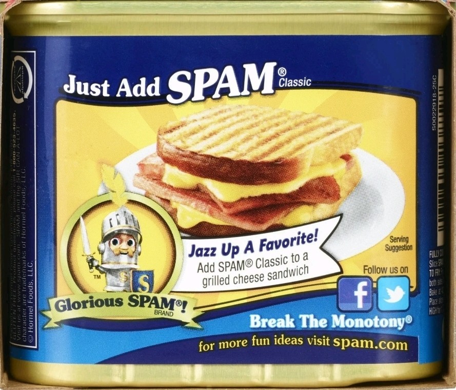 2 Pack SPAM Classic canned Meats, 12 oz Aluminum Cans BB 10/2028