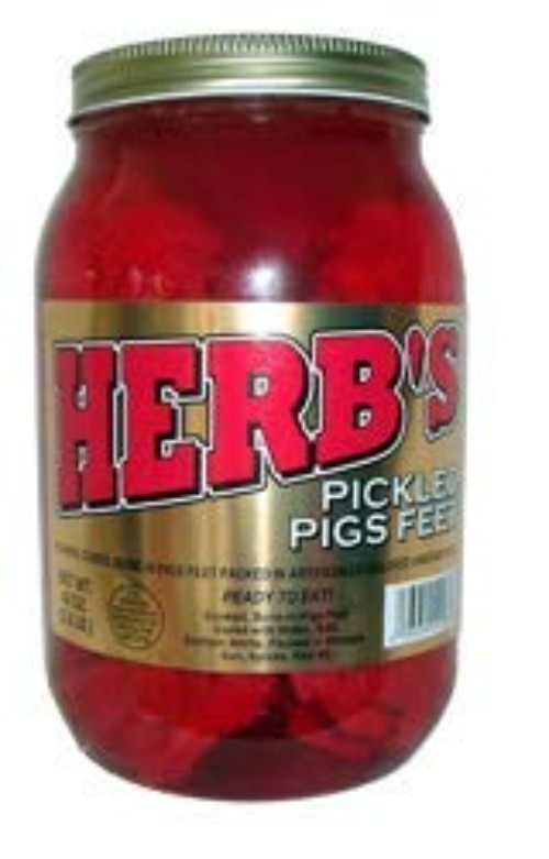 Herb’s Pickled Pigs Feet 40 oz 1/2 Gallon