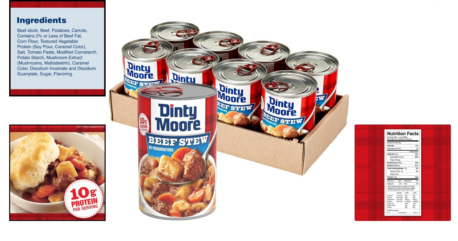 15 oz Beef Stew, 8-Pack – Delicious, Hearty, Gluten-Free & Protein-Packed