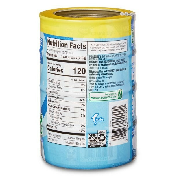 Chunk Light Tuna in Water, 5 oz, Pack of 4 Cans