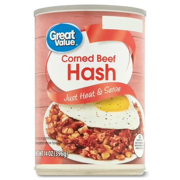Great Value Corned Beef Hash, 14 oz Can, 12 Pack