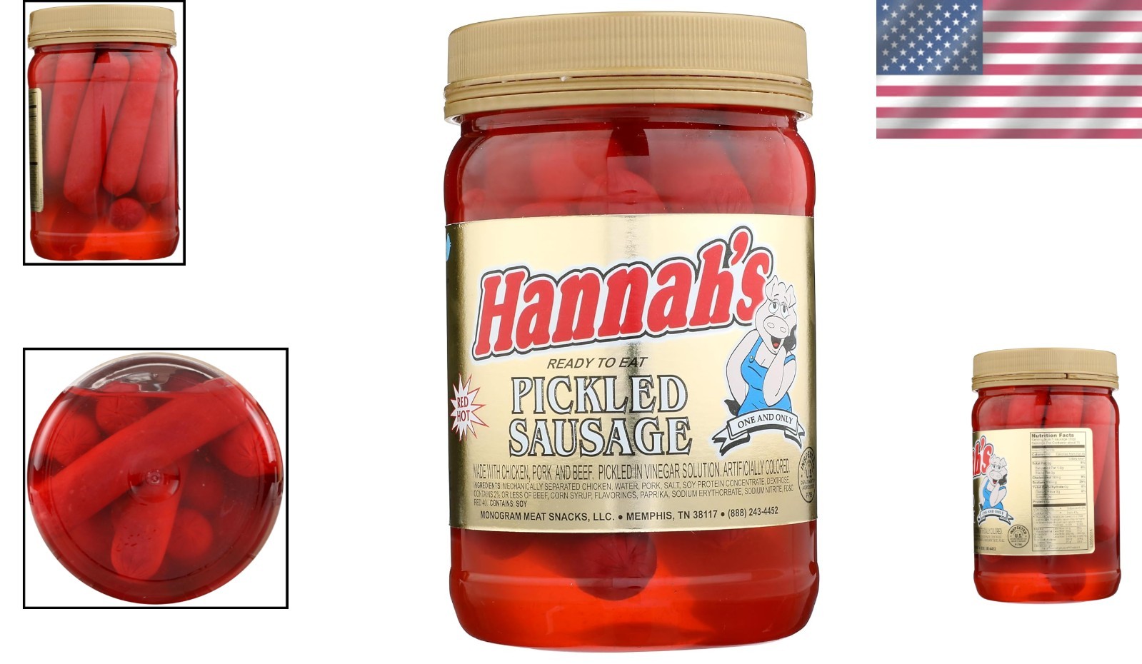 Single Serving 16oz Jar of Spicy Pickled Sausages – Tangy Goodness