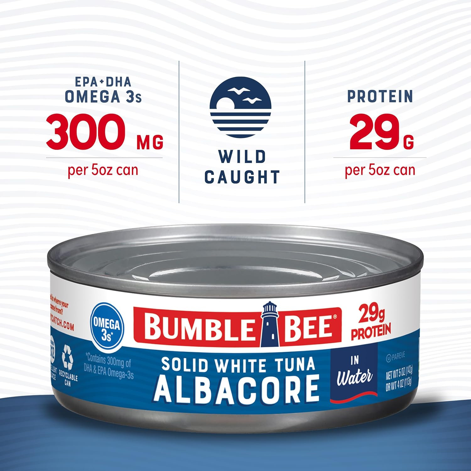 Solid White Albacore Tuna in Water, 5 Oz Can (Pack of 24) – Wild Caught Tuna …