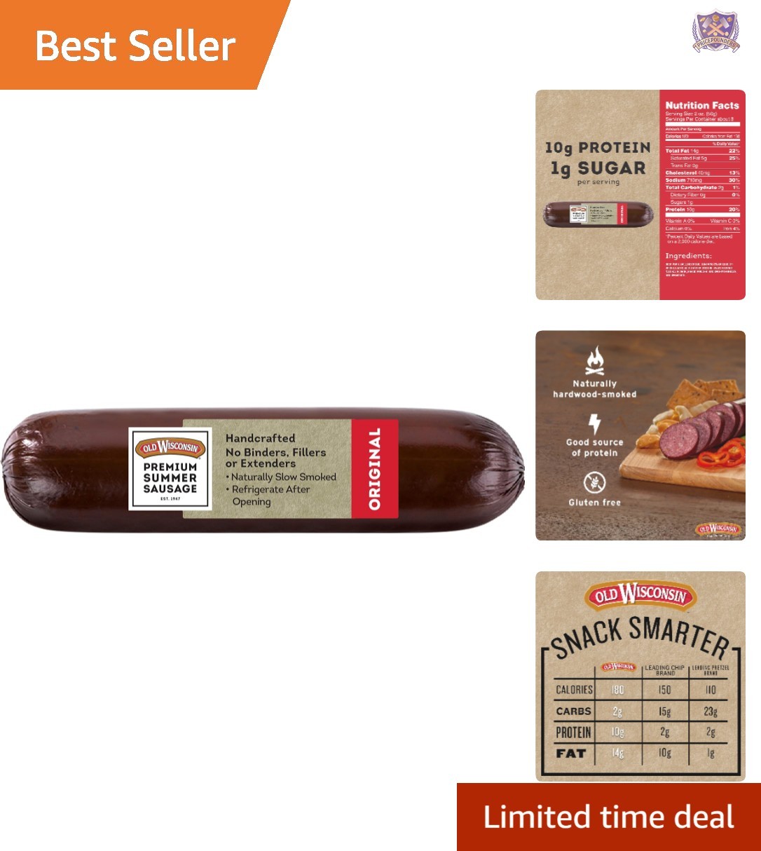 Summer Sausage Natural Meat 16oz Keto Low Carb Protein Gluten Free