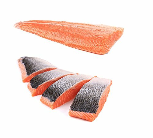 Whole Fresh Natural Atlantic Salmon Fillet -Skin On, Vacuum Packed, 100% Natural