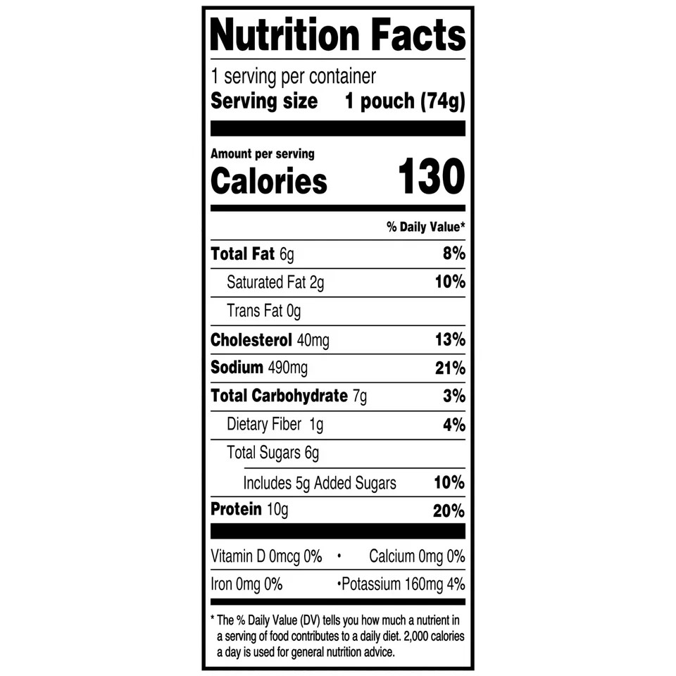(3 pack) Great Value Pulled Pork, in BBQ Sauce, 2.6 oz Pouch