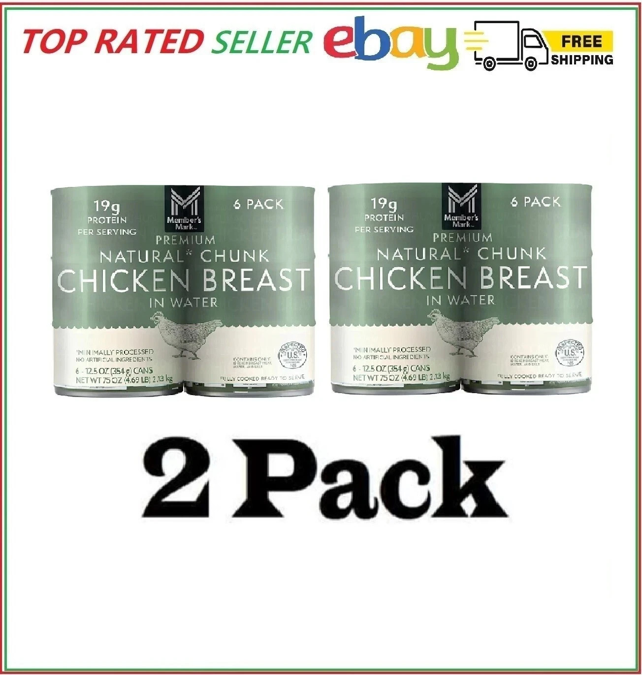 2 Pack – Member’s Mark Premium Chunk Chicken Breast 12.5 oz., 6 ct.