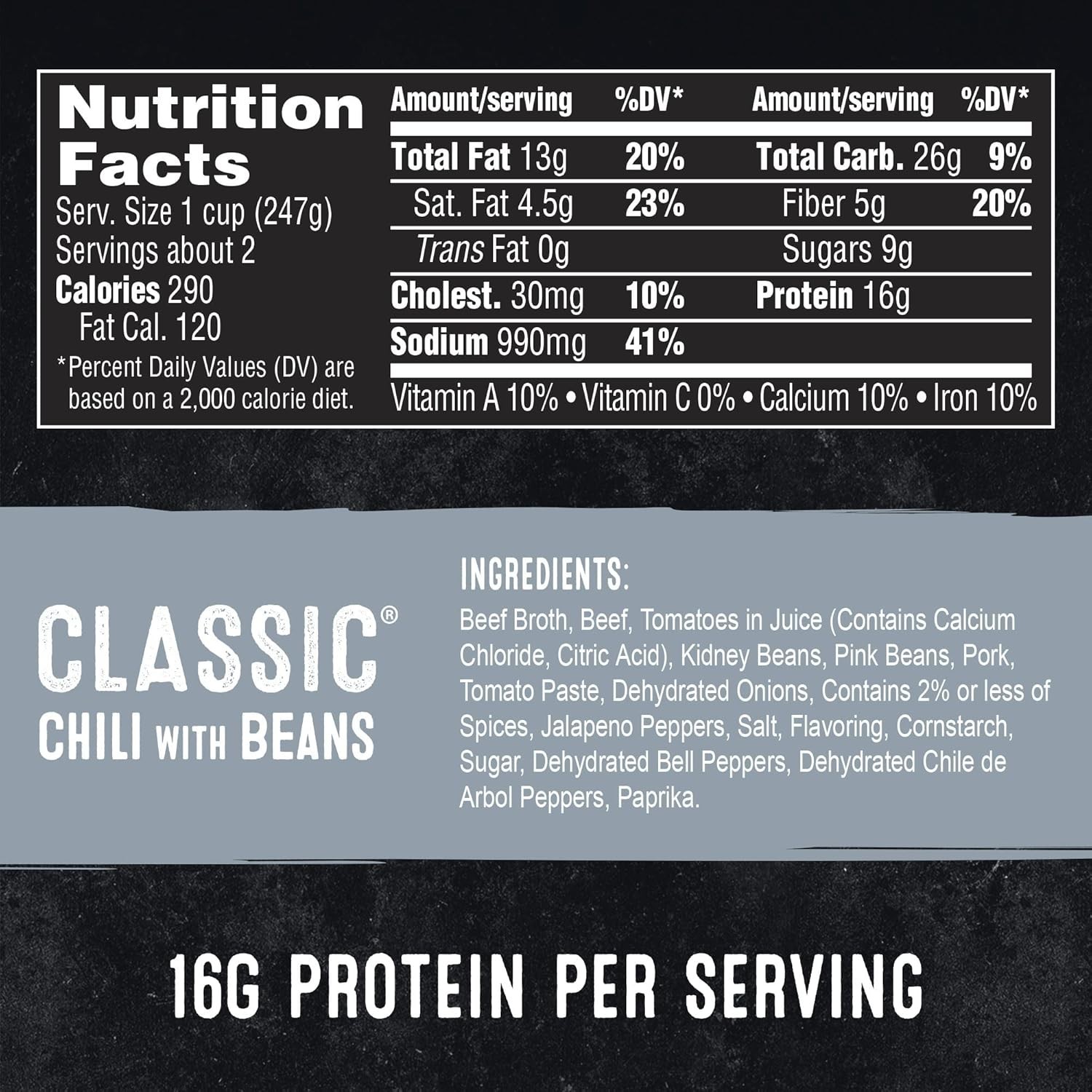 Delicious 15oz Classic Chili with Beans, 12 Cans – Perfect for Dinners & Dips