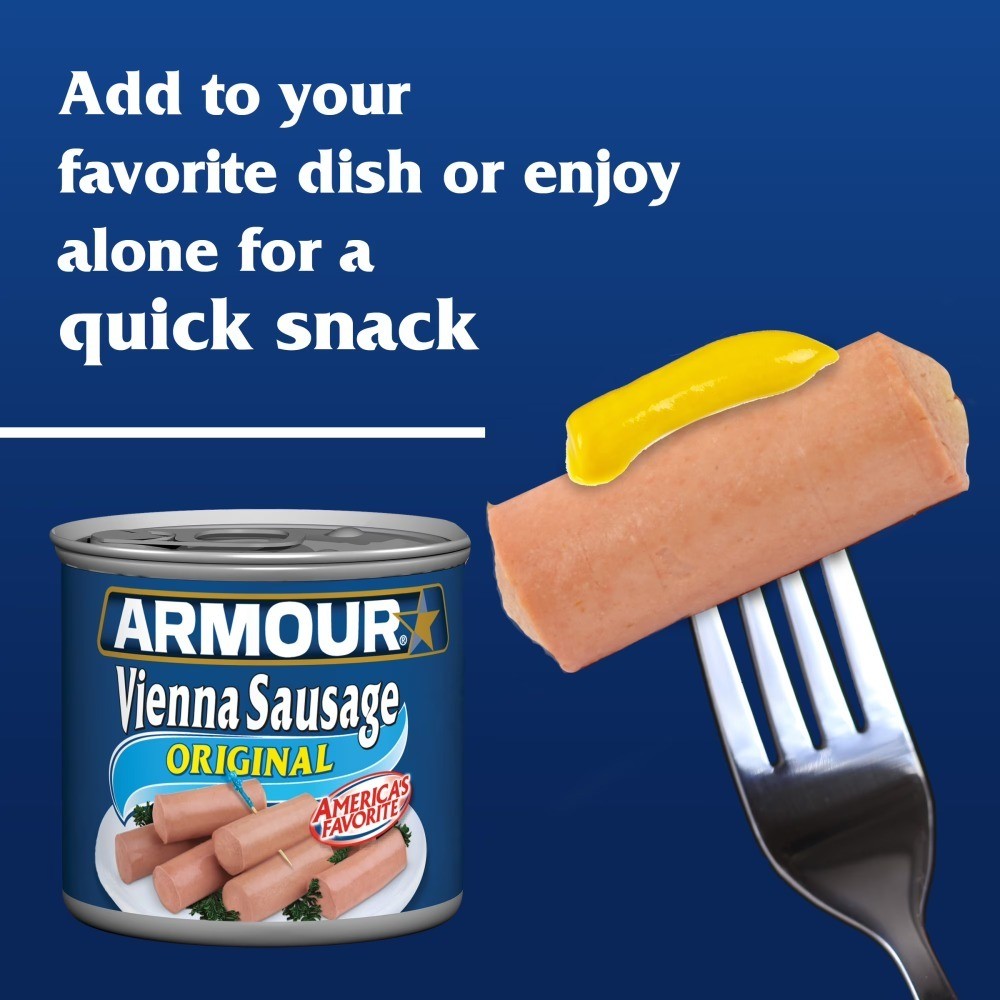 Vienna Sausage Original Flavor 3 Pack Canned Meat 7g Protein Per Serving 4.6 oz