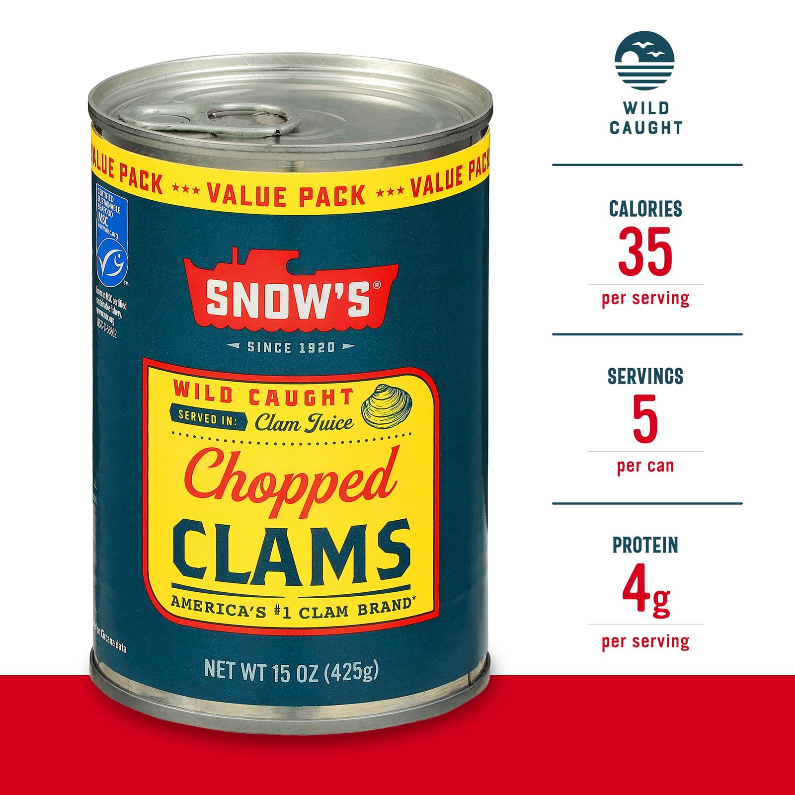 Snow’s Wild Caught Chopped Clams Canned 2 Pack