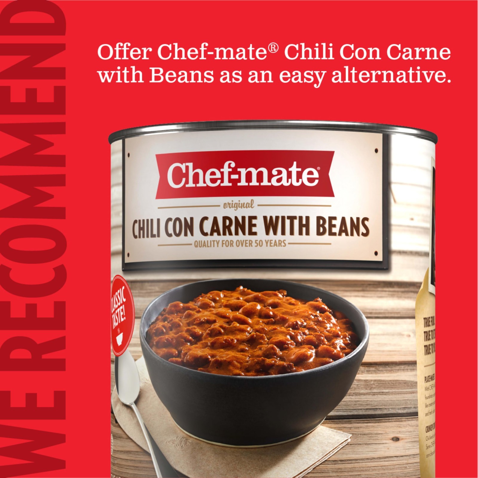 Bulk Canned Beef Chili with Meat – No Beans, 6 lb 10 oz (#10 Can) – Ready to Eat