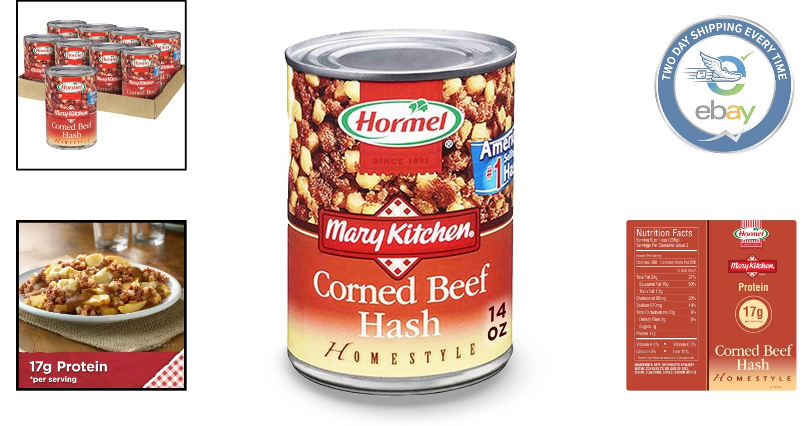 HORMEL Corned Beef Hash 14 oz Can (8-Pack) – Quick & Delicious Breakfast