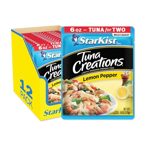 Tuna Creations, Lemon Pepper, 6.0 oz Pouch, Pack of 12