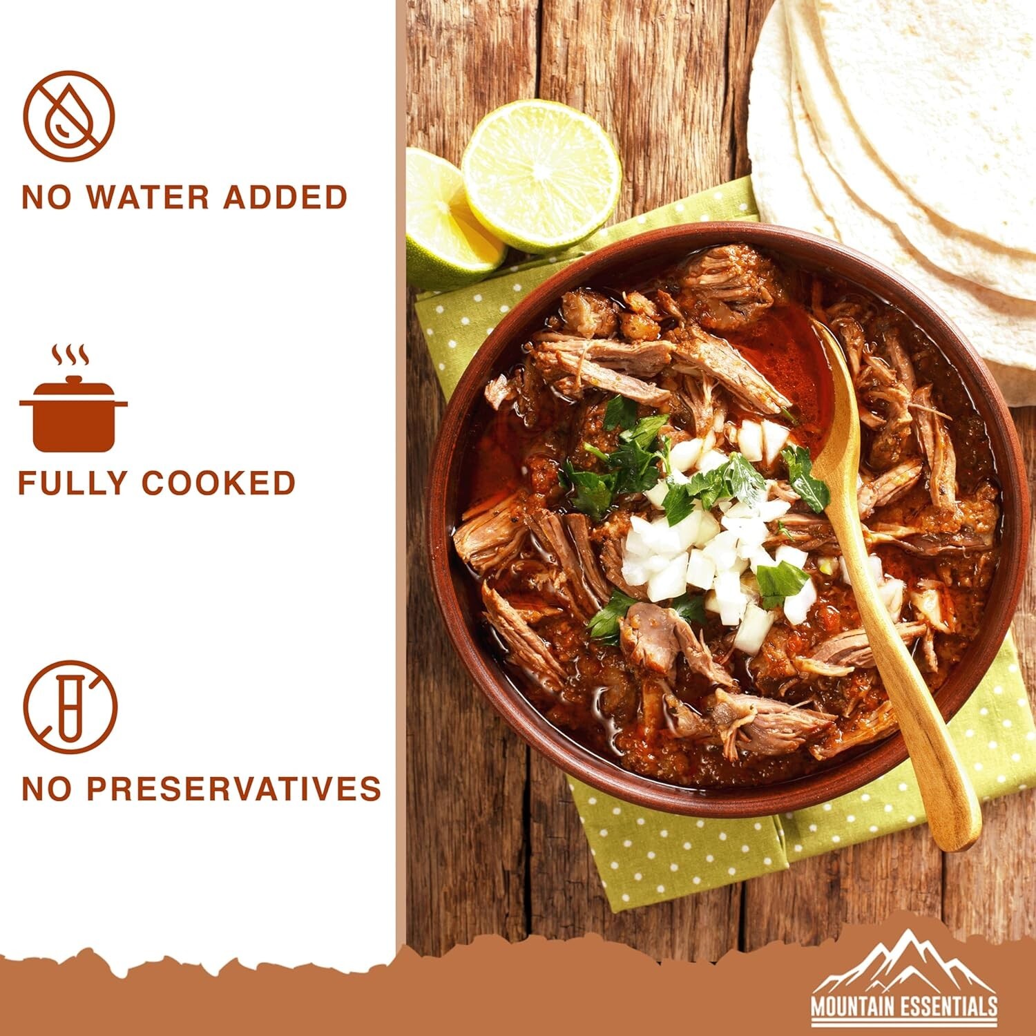 MOUNTAIN ESSENTIALS Fully Cooked Ready to Eat Canned Beef 28 Oz | Pack of 12