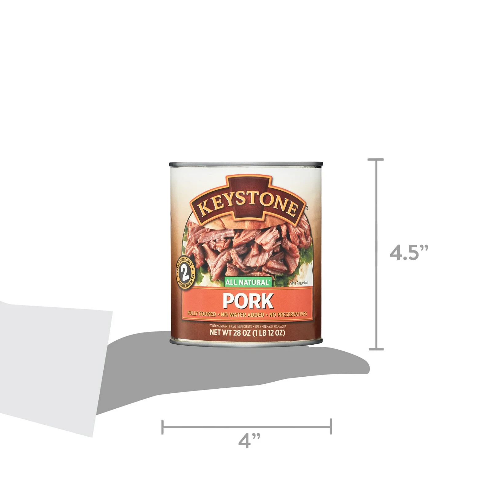 (2 pack) Keystone All Natural Pork, 28 oz Can