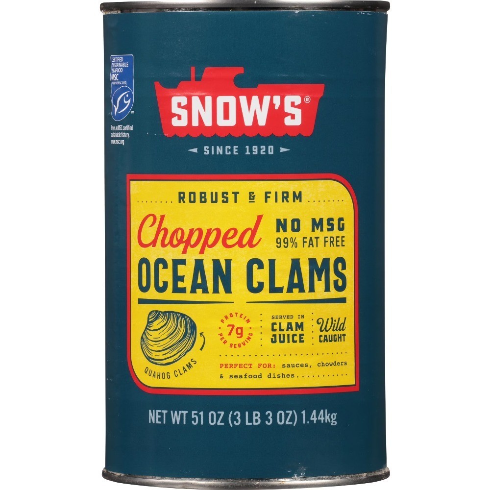 Wild Caught Chopped Ocean Clams, Gluten Free, No MSG, 7g Protein per Serving,