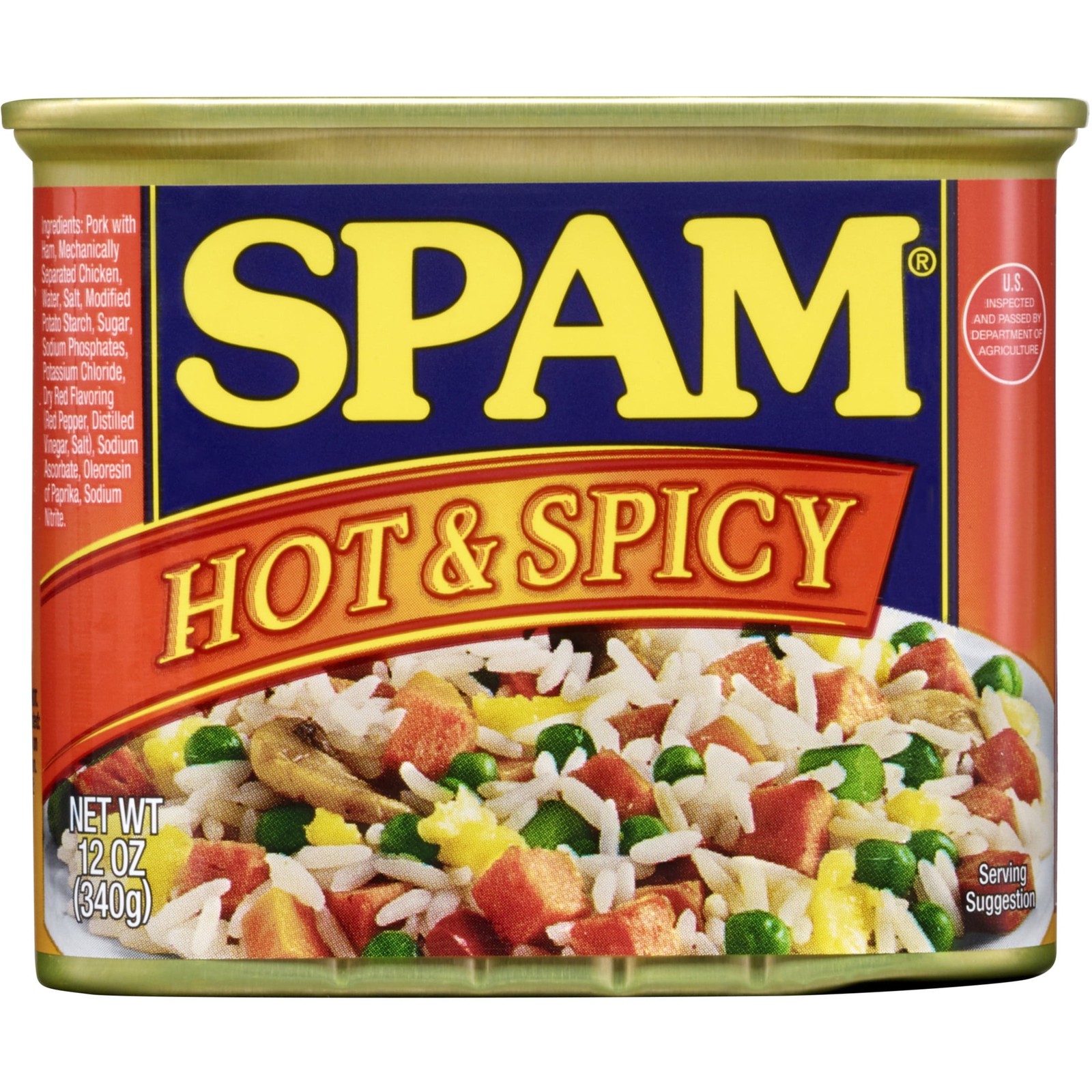 (3 pack) SPAM Hot and Spicy, 7 G of Protein per Serving, 12 oz Aluminum Can
