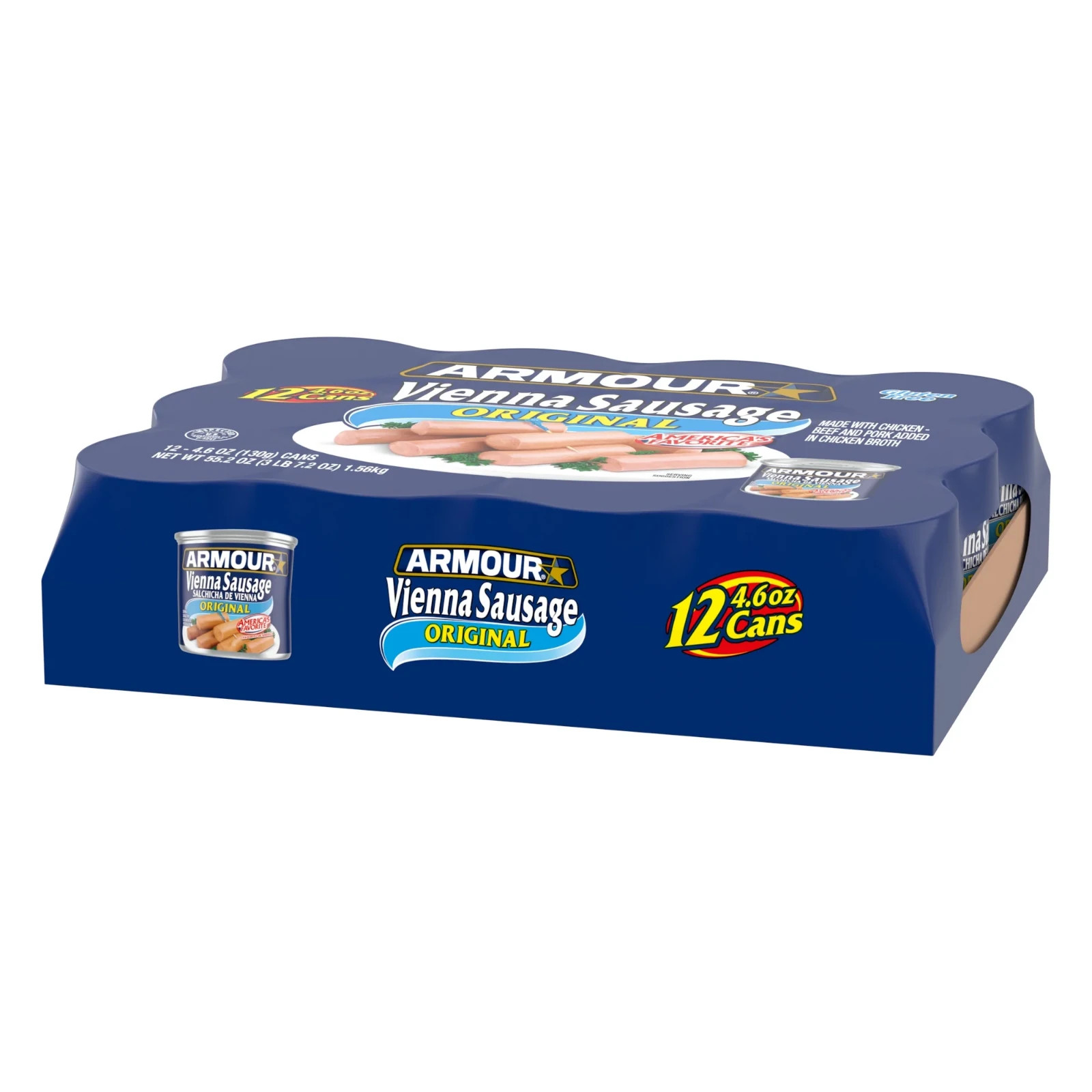 Armour Original Vienna sausage -12g Protein Per serving 4.6 oz can Pack of 12…