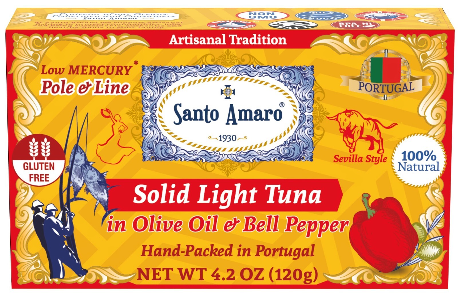 Santo Amaro 3 Flavor Variety Pole & Line Wild Tuna Fillets in Virgin Olive Oil