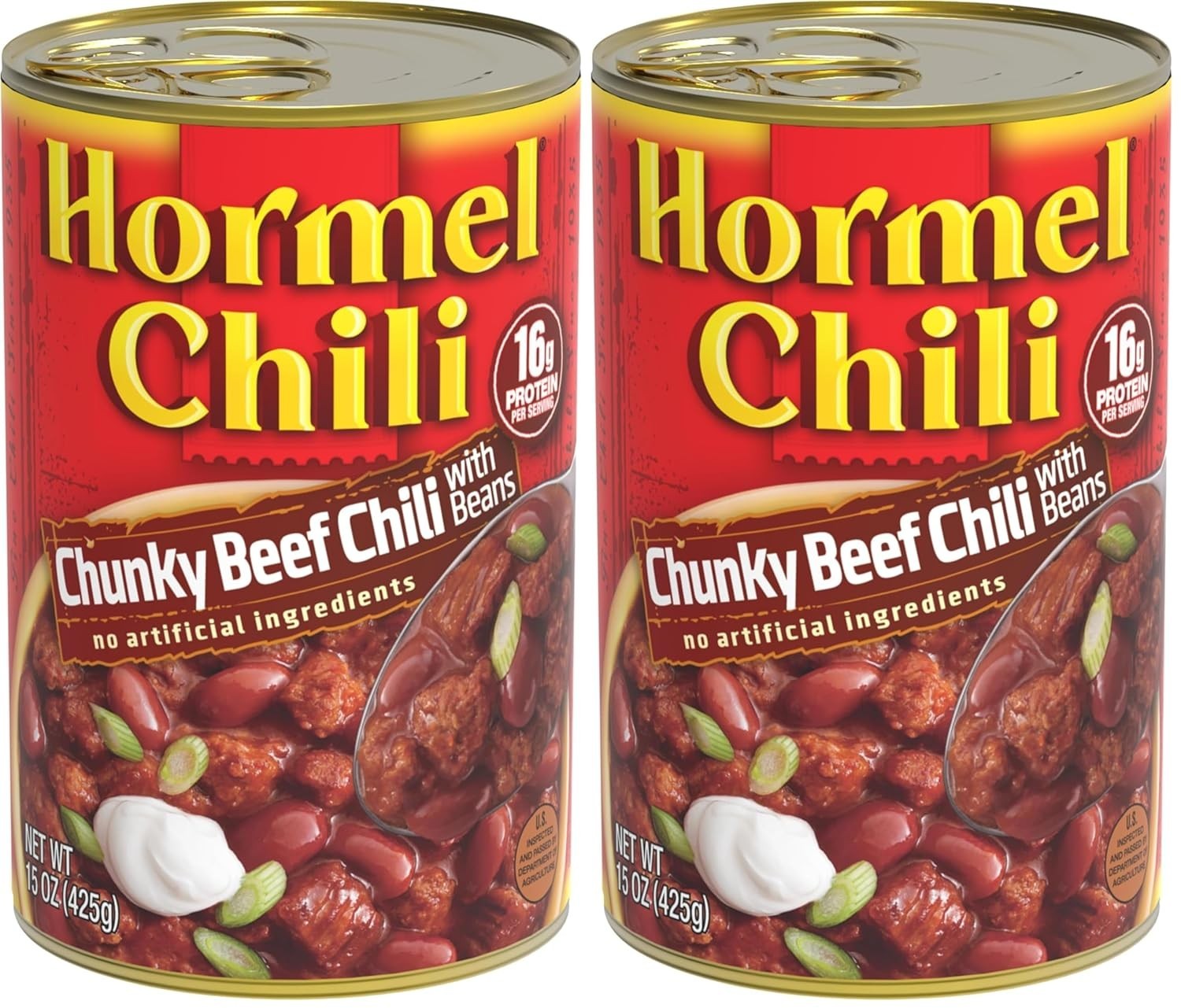 Protein-Rich Chunky Beef Chili, 15 Oz – Convenient 2-Pack, Gluten Free Goodness