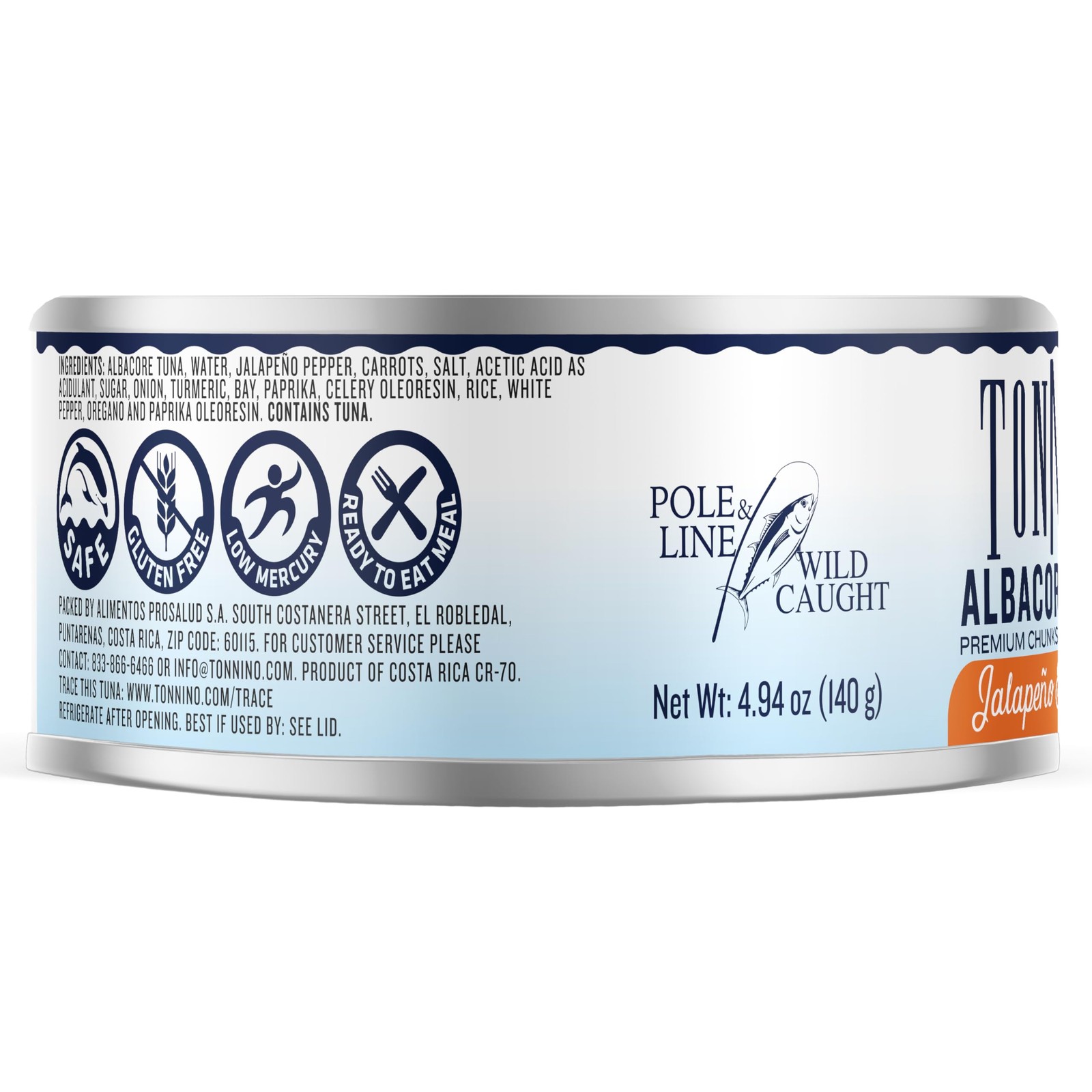 Tonnino Tuna Albacore with Jalape√±o and Carrot 4.94 oz (Pack of 12)