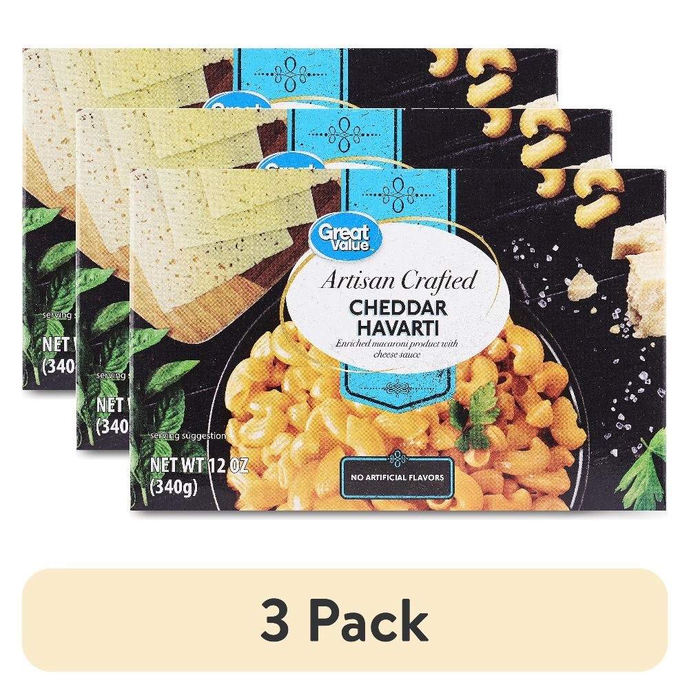 (3 pack) Artisan Crafted Havarti Cheddar Macaroni & Cheese, 12 oz (Shelf