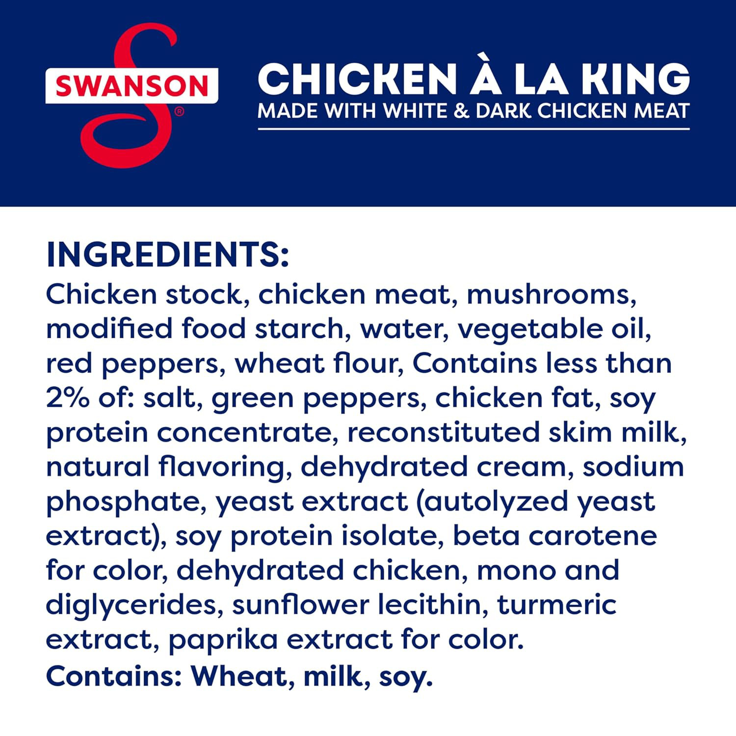 Swanson Canned Chicken a la King 10.5 oz – 12 Cans Bulk Pack for Meal Prep